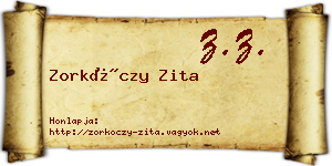 Zorkóczy Zita névjegykártya